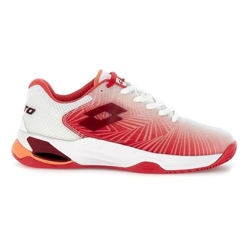 Zapatillas Lotto Mirage 100 II Clay para mujer en color blanco y rojo para tierra batida