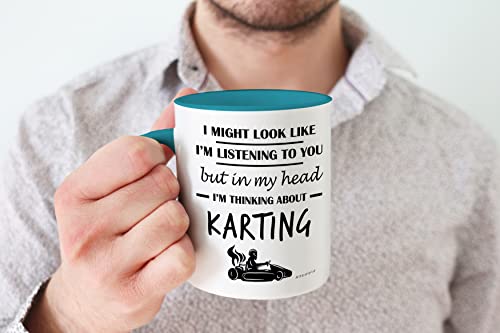 Stuff4 Karting Gifts, in My Head I'm Thinking About Karting, Funny Gifts Men Women, Go Kart Motorsport Mug - Image 4