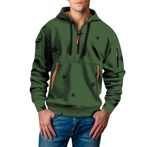 Sudadera verde con capucha para hombre talla S con estampado 3D moderno de otoño
