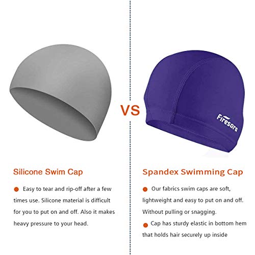 Firesara FLKCAP-05 Fabric Swim Cap, High Elasticity Swimming Cap Keeps Hair Clean Breathable Fit Both Long Hair Short Hair thumb #2