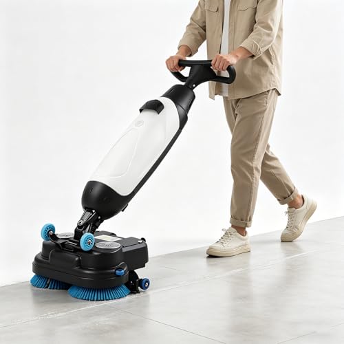 GESAIDES 17-Inch Cordless Floor Scrubber Polisher
