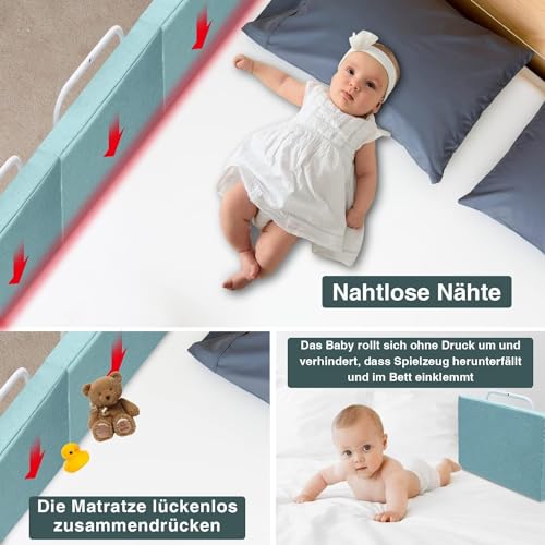 Barre de Lit, 50/60cm Protège-lit, 5 Trous Hauteur Réglable Protection Contre les Chutes pour les Enfants, Tous les Côtés Garde-corps pour Lit D'enfant et Lit Simple/double ( Color : Rosa , Size : 60c – vue 6
