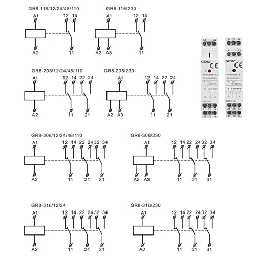 Relais intermédiaire GR8-116 AC DC 48V pour commutation 16A efficace - 6