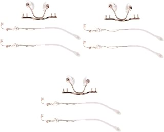 ibasenice 3 Pairs Arms Nose Frame Temple Vintage Metal for Pad Rose Replacement Cushions Legs Re Ear Accessories Grips Glasses with Eyewear Sunglasses Kit Gold Temples of Eyeglass