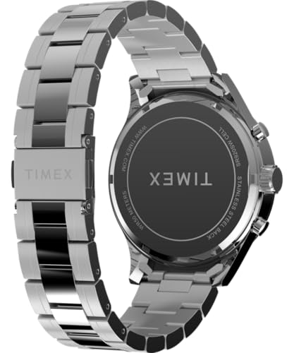 Timex Trend Herenhorloge, 16 mm, Zilverkleurig Roestvrijstalen Armband, Blauwe Wijzerplaat, Zilverkleurige Kast, TW2Y01400 - Afbeelding 5