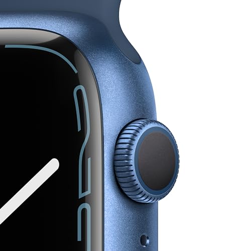 Apple Relógio série 7 GPS, caixa de alumínio azul de 45 mm com pulseira esportiva azul Abyss - Regul