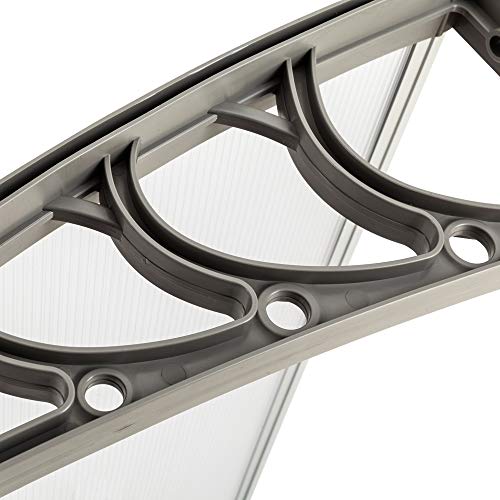 STERXONE-Durable-Door-Awning-Window-Awnings-Exterior-Rain-and-Sun-Best-Front-Door-Awning-Polycarbonate-Cover-Outdoor-Patio-Canopy-Shetter-with-Aluminum-Fixing-Bars-ABS-Curved-Bracket-30-x-40-E STERXONE Durable Door Awning Window Awnings Exterior Rain and Sun Best Front Door Awning Polycarbonate Cover Outdoor Patio Canopy Shetter with Aluminum Fixing Bars ABS Curved Bracket 30 x 40 E