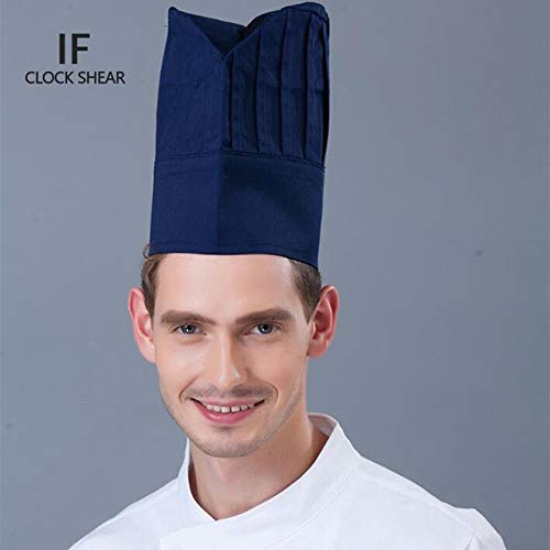 IF CLOCK SHEAR IF Chef Cap Flat Top Hat Height Kitchen Restaurant Cake Shop Baking Cloth High