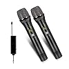 Karaoke Microfoon, Professionele Dynamic Draadloze Microfoon Dual UHF Registratie Karaoke Handheld Mic 2 Kanalen 50m…