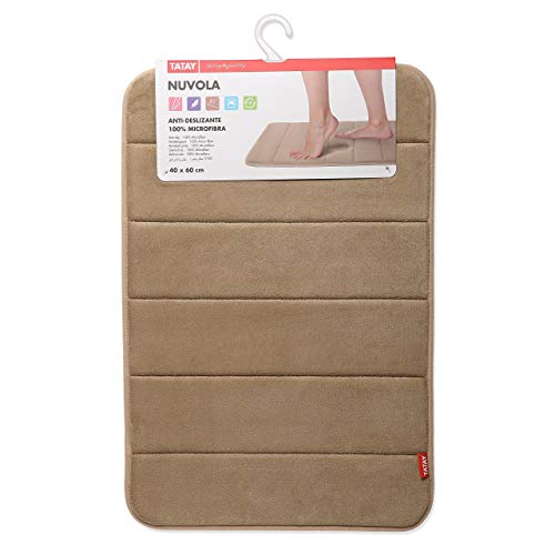Tatay Nuvola Bath Mat, Microfibre Beige, One Size