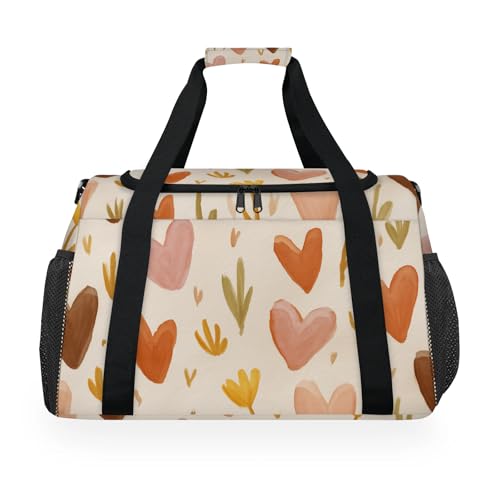 Love Watercolor Grass Colorful Travel Duffel Bag Weekender Overnight Bags for Women Men Foldable Waterproof Tote Bag with Trolley Sleeve