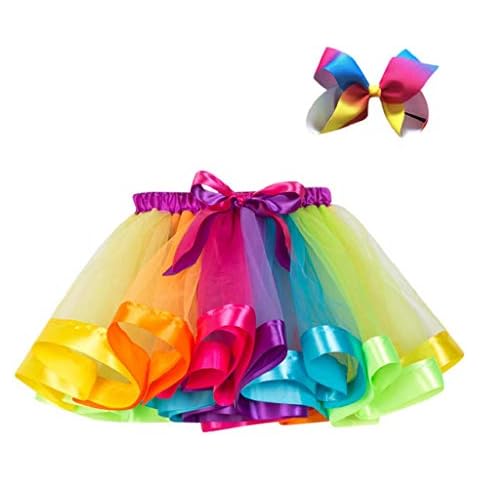 Falda del Tutu para Niña,SHOBDW Niños Regalo De Cumpleaños Fiesta De Tutú Baile Ballet Falda Niño Pequeño Disfraz De Rendimiento Falda De Baile + Arco Horquilla Conjunto 2PCS Cover