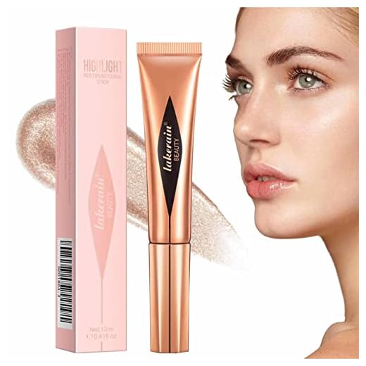 Líquido, 3 em 1 Iluminador Bastão Cremoso, Caneta contorno cor edificável à prova d'água Brilho transparente e iluminador mesclável maquiagem para o rosto Ngumms