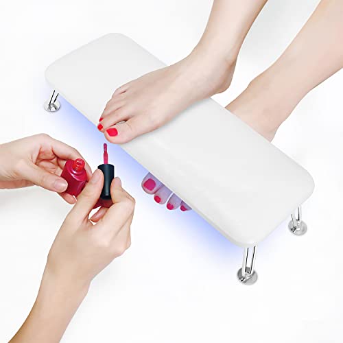 2 in 1 UV LED Nail Lamp with Nail Arm Rest Cushion,Microfiber Leather Manicure Hand Pillow Stand,72W Nail Dryer Quick Drying Fingernails and Toenails Gel Polish