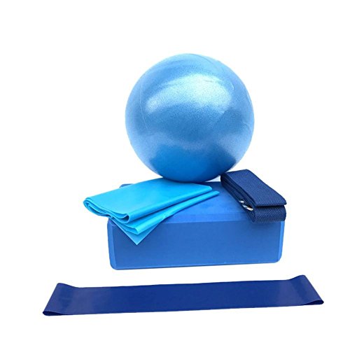 LuukUP 5-teiliges/Set Yoga-Ausrüstung Set, Yoga Starter Kit, mit Yoga-Ball, Yoga-Block, Spannband, Latex-Widerstandsring, Stretchband, Yoga Fitness-Ausrüstung Fitnessstudio Sport