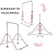 Gymbarpro Expandable Gymnastics Bar Junior Training Bar Adjustable Height Gymnastic Folding Horizontal Bars for Kids Home Use (Pink)