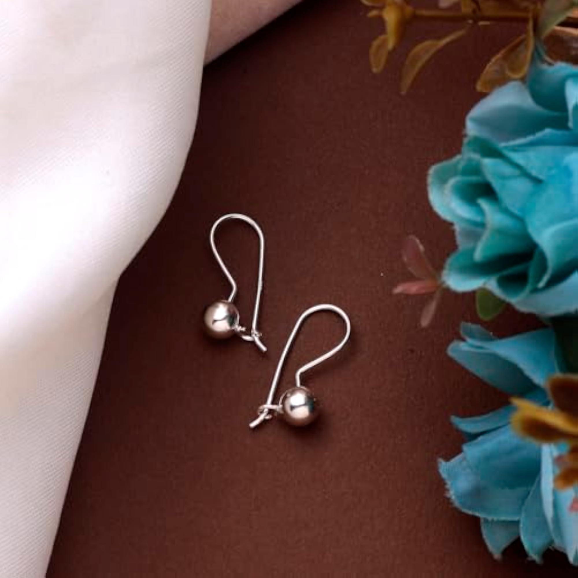 Women's 925 Sterling Silver Lightweight Ball Dangle Earrings, Everyday Style