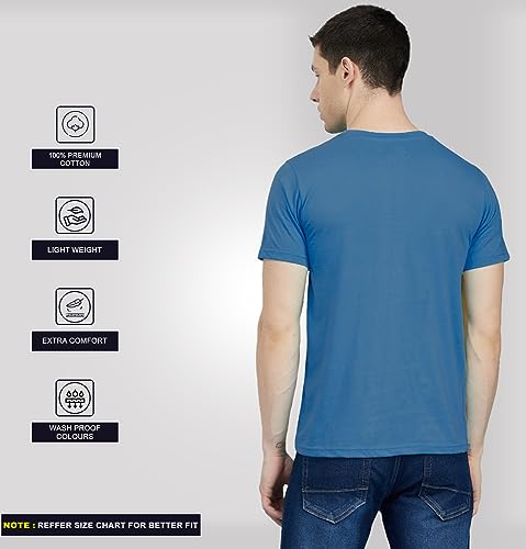 Image of Sleepynuts Round Neck Plain Cotton T-Shirt for Men Pack of 4