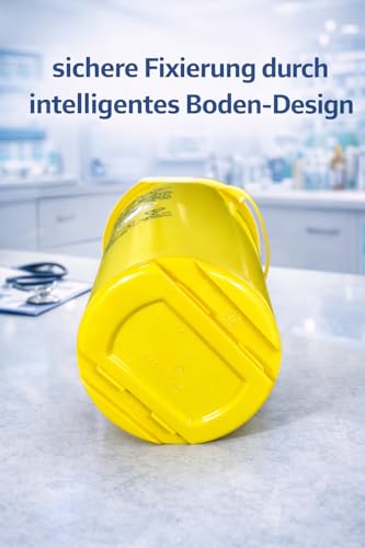 BUXMED 3 Stück Kanülenabwurfbehälter 2 Liter, für Spritzen, Nadeln & Skalpelle, Sharps Container, Abwurfbehälter, Biohazard, Butterfly Kanüle, Spritzenabwurfbehälter, Nadelentsorgungsbehälter