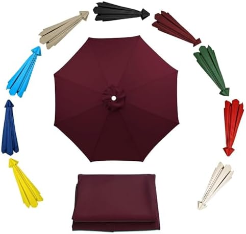 Replacement Parasol Canopy - 6/8 Ribs Umbrella Cover for Garden, Durable Waterproof Fabric, Fits 200cm, 270cm, 350cm Umbrellas - Yellow, 270cm Size