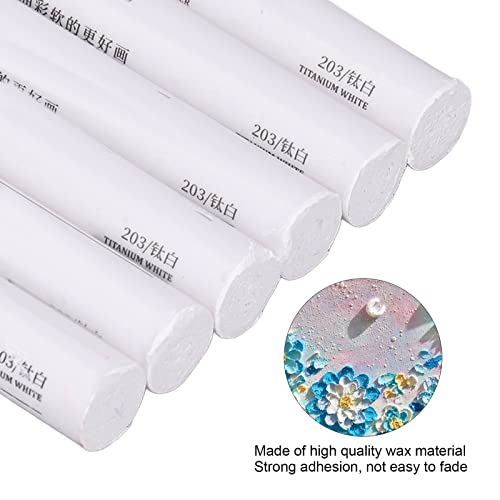 6 Pcs White Oil Pastels, Vivid Refined, Easy Mix with Multiple Colors, 3D Effects, High Adhesion Painting, Ideal for Artists Beginners, Safe Non Smoothing