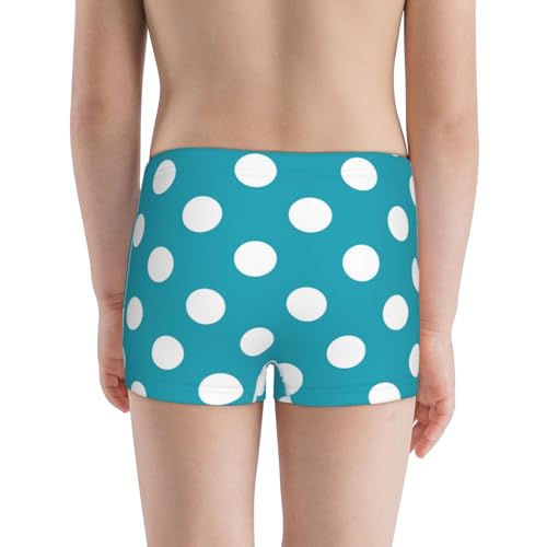 Boys' Cotton Boxer Brief Soft Underwear-Sky Blue And White Polka Dot3
