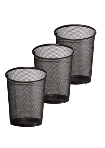 Corbeille à papier circulaire au design minimaliste en métal noir élégant Zuvo