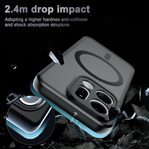 Image of QUIETIP Magnetic Case for Oppo Find X9 with Screen Protector,[Compatible with MagSafe] Translucent Matte Drop Protection Cover,Black