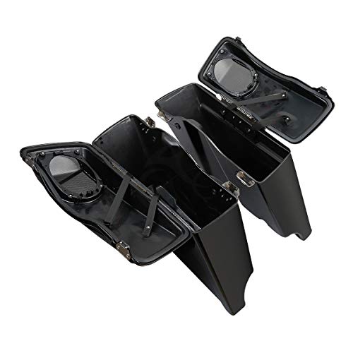 TCMT 5" Extended Saddlebags con tapas para altavoces 5"x7" para Harley Touring modelos CVO Road Glide, Road King, Street Glide, Electra Glide Ultra Classic 1994-2013 miniatura 5