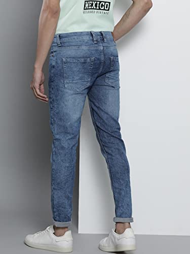 Image of The Indian Garage Co Men Slim Fit Solid Mid-Rise Stretchable Jeans