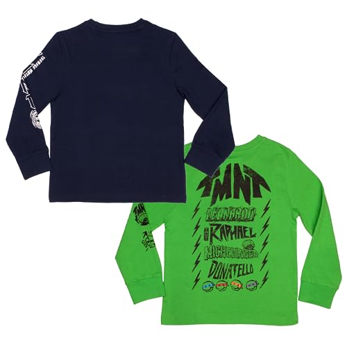 Nickelodeon Teenage Mutant Ninja Turtles Boys Long Sleeve T-Shirt 2-Pack, TMNT 2-Pack Bundle Set for Kids and Toddlers2