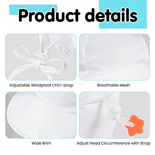 Simplikids Baby Sun Hat Toddler Upf 50+ Uv Ray Sun Protection Hat Infant Sun Hat W/Neck Flap Toddler Sun Hat For Baby Beach Hat,White,0-12 Months #TOP2