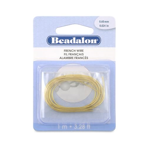Beadalon French Wire, 0.60 mm / .024 in, Gold Color, 1 Meter