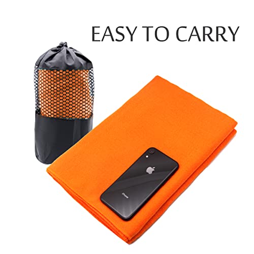 Eunzel Yoga Towel,Hot Yoga Mat Towel - Sweat Absorbent Non-Slip For Hot Yoga, Pilates And Workout 24" X72(Grip Dots, Orange) #TOP2