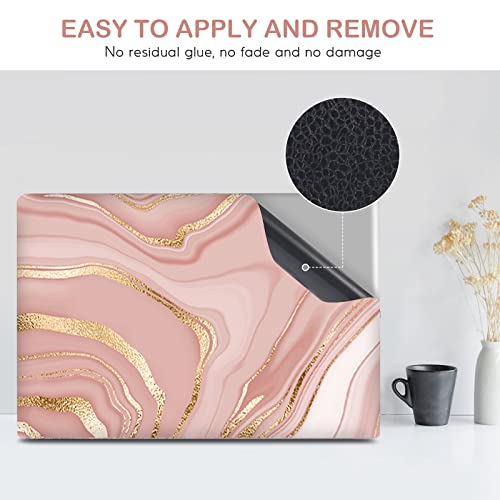 Image of DINKY Laptop Skin Sticker Decal, 12 inch 13 inch 13.3 inch 14 inch 15 inch 15.4 inch 15.7 inch Laptop Universal Reusable Vinyl Skin Stickers Cover Art Decal Notebook PC Personalized Protector-Rose Gold Fluid