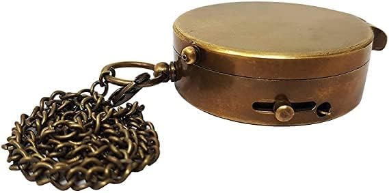 2 Inch Antique Compass, Handmade Vintage Pocket Compass with Leather Case, Unique Gift for Outdoor Hiking, Maritime, Nautical-image-9
