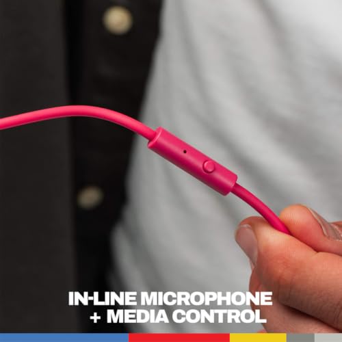 Image of Skullcandy Icon 180 Wired Headphones, Built-in 85dB Volume Limiter, Comfortable On-Ear Fit, Adjustable Headband, Convenient for Travel with 3.5mm AUX Plug, in-Line Microphone - Crazy Pink