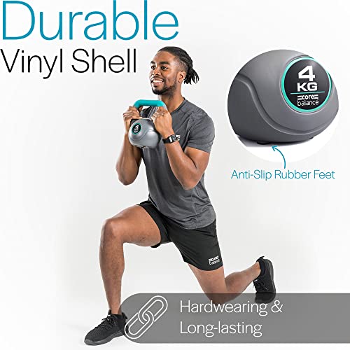 Core Balance Kettlebell Vinyl Coated Weight Lifting Strength Training Cardio Fitness Home Gym (1 x 2kg, 4kg, 6kg, 8kg, 10kg, or 12kg) - Image 5