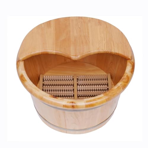 Masajeador spa de pies de madera de cedro sólido 16" miniatura 1