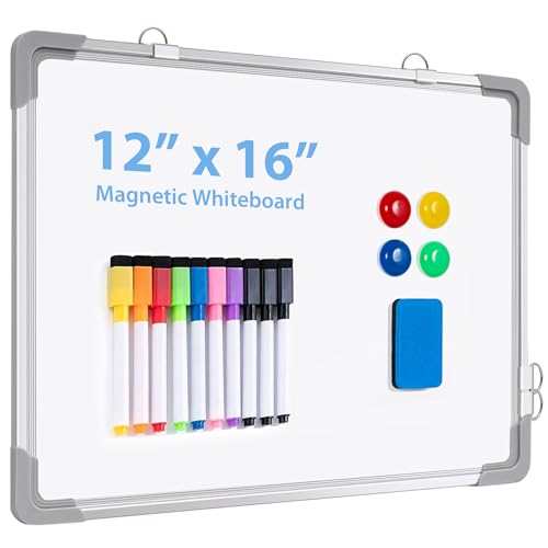 ARCOBIS Small Dry Erase White Board, 12 Inch x 16 Inch Magnetic Hanging Double-Sided Whiteboard for Wall, Portable Mini White Board for Kids Drawing, Kitchen Grocery List, Cubicle  image 6