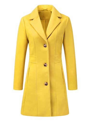 Image of Allegra K Womens Winter Elegant Pea Coat 2026 Single Breasted Long Overcoat | Notch Lapel Collar, Warm, Work Office Trench Coats,Outwear Outfit