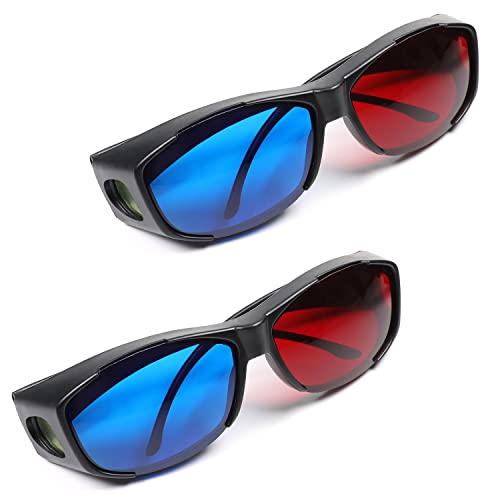 Othmro 2 x Rot-Blaue 3D-Brille/Cyan-Anaglyphen-Brille, Anaglyphe, dimensionale 3D-Visionbrille für TV-Spiele, DVD, 3D, virtuelles Video