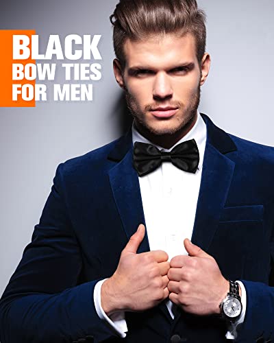 Image of Hercicy 20 Pieces Bow Ties for Men, Formal Satin Solid Tuxedo Adjustable Length Pre Tied Bow Ties for Wedding Celebration