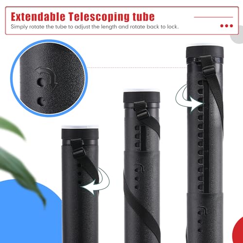 Image of Yahenda 6 Pcs Expandable Poster Tubes Bulk, 24 inch- 40 inch Extendable Blueprint Tube with Shoulder Strap Waterproof Portable Durable Round Cases for Drawing, Poster, Office Bulk Supply(Neutral Color)