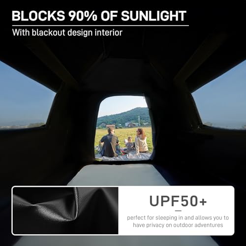 Image of EVER ADVANCED 6 Person Camping Tent, Blackout Design Tent for Camping Instant Cabin Tents for Family with Rainfly, 60s Easy Setup, Water-Resistant