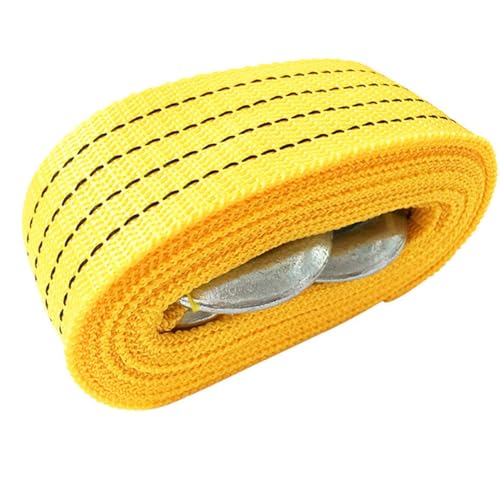 SOESFOUFU Car Winch Rope Set 3m Long Nylon Tow Strap with Forged Iron Hooks for Vehicle Recovery