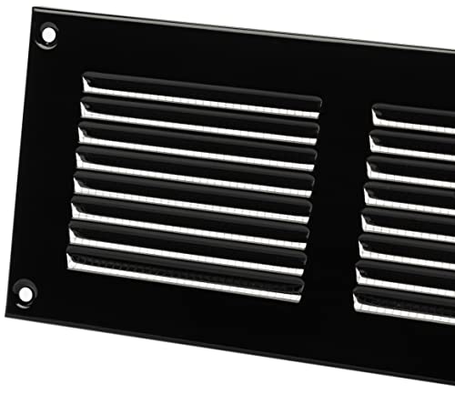 LIRAST 500x100mm / 20x4 inch Black Metal Ventilation Grille - Air Vent Cover with Insect Mesh, 500x100mm / 20x4'' - Image 4