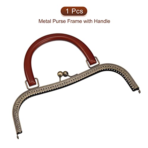 uxcell Metal Purse Frames - 10.6" Kiss Lock Clasp Frame Embossed Clutch Frame with Handle for Coin Purse Handbag Making DIY Craft, Bronze by uxcell - Image 3