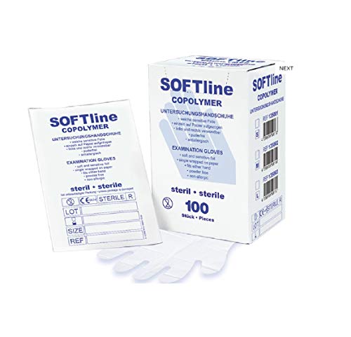 Gants Soft Line Copolymère Taille M stériles lot de 100 contre les risques sanitaires