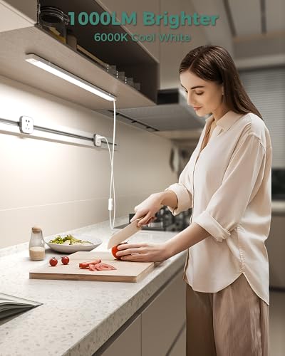 Image of ASOKO 25 inch Under Cabinet LED Lights Plug in Workbench Light 1000LM 6000K